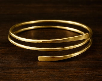 Pure Brass Healing Bangle, Hammered Adjustable Bracelet, Open Cuff Brass Bangle, Mother's Day Gift, Handmade Jewelry