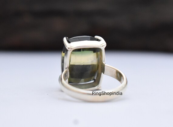 Anello Fatto A Mano Con Tormalina E Anguria: Anello Importante In - Foto 4