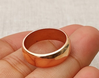 Anello minimalista in rame, semplice fascia da indossare tutti i giorni, gioiello unisex rustico