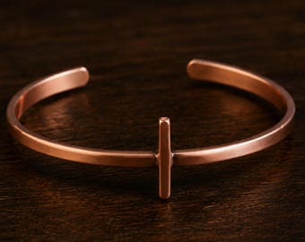 Pure Copper Healing Bracelet, Open T Bar Cuff Bangle, Adjustable Bangle for Women, Gift for Her