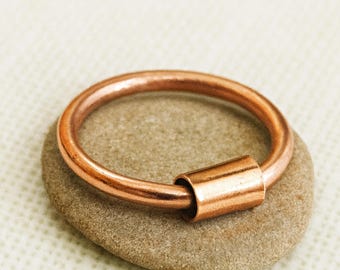 Anillo de cobre puro, hecho a mano, joyería sencilla para uso diario, anillo de cobre curativo.