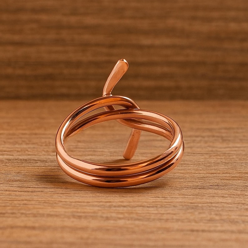 Soft Copper Rings Pure Copper Knot Ring, Minimalist Wire Wrap Ring, Promise Ring, Dainty ...
