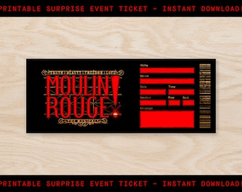 Moulin Rouge Ticket Printable Surprise Gift Reveal -  Israel