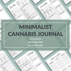 Diario minimalista de cannabis (versión imprimible únicamente) - Variedades de marihuana - Tamaño carta (EE. UU.) - Compatible con impresoras y tinta - Compatible con aplicaciones de anotación