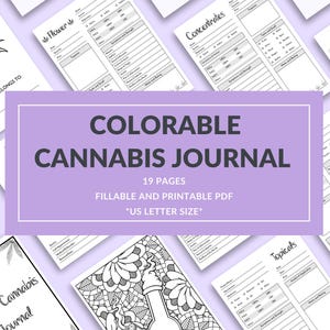 Medical Cannabis Journal Fillable & Printable PDF Bundle - Coloring - Marijuana Strain Journal - Works Digitally - US Letter Size - Expenses
