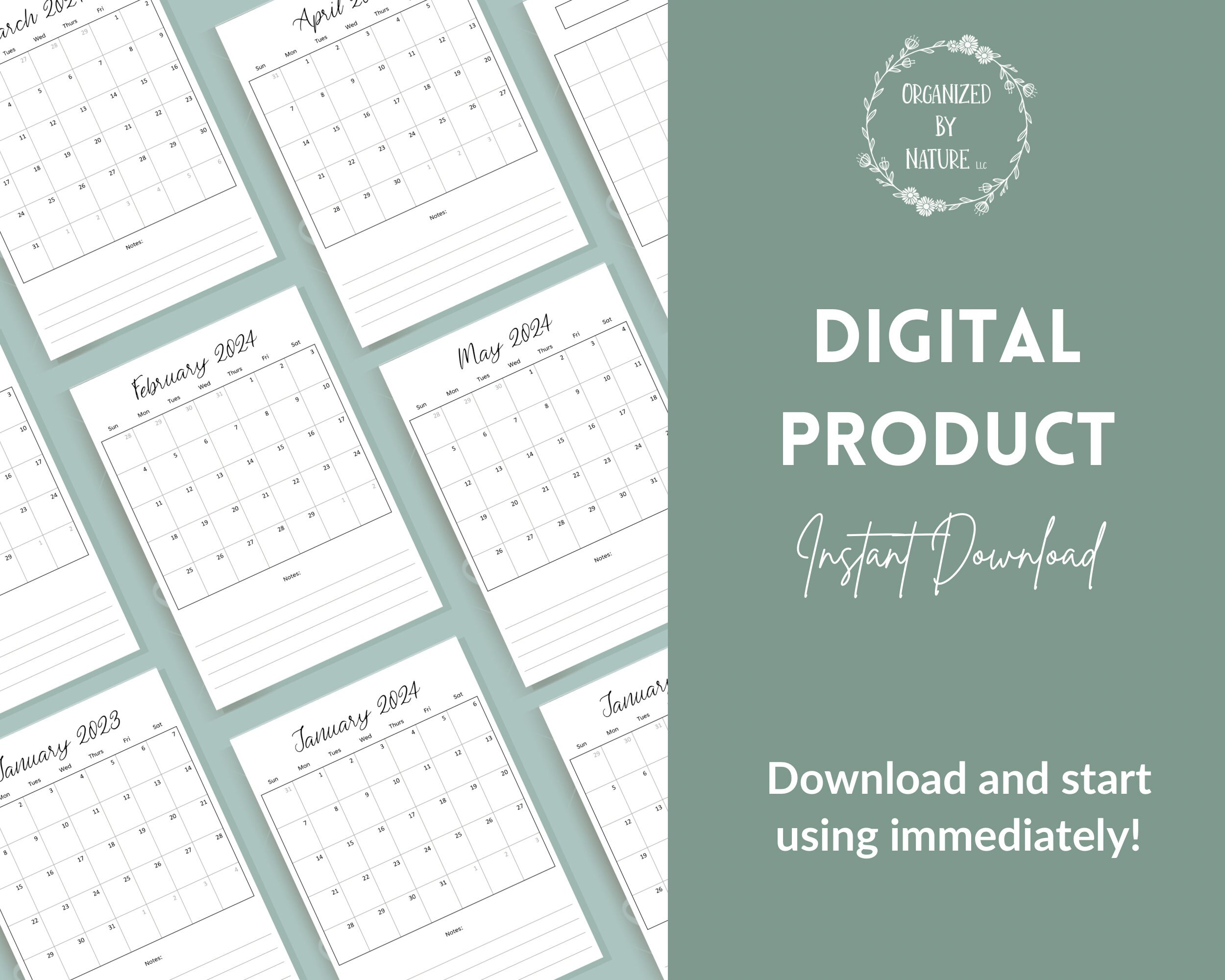 2023-2025 Printable Calendar Fill in Blank Calendar Pages 46 Pages ...