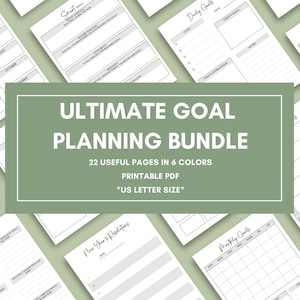 Ultimate Goal Planner Printable PDF Bundle - Career, Home Goals, more! - New Year Resolutions - Life Plans - Works Digitally -US Letter Size