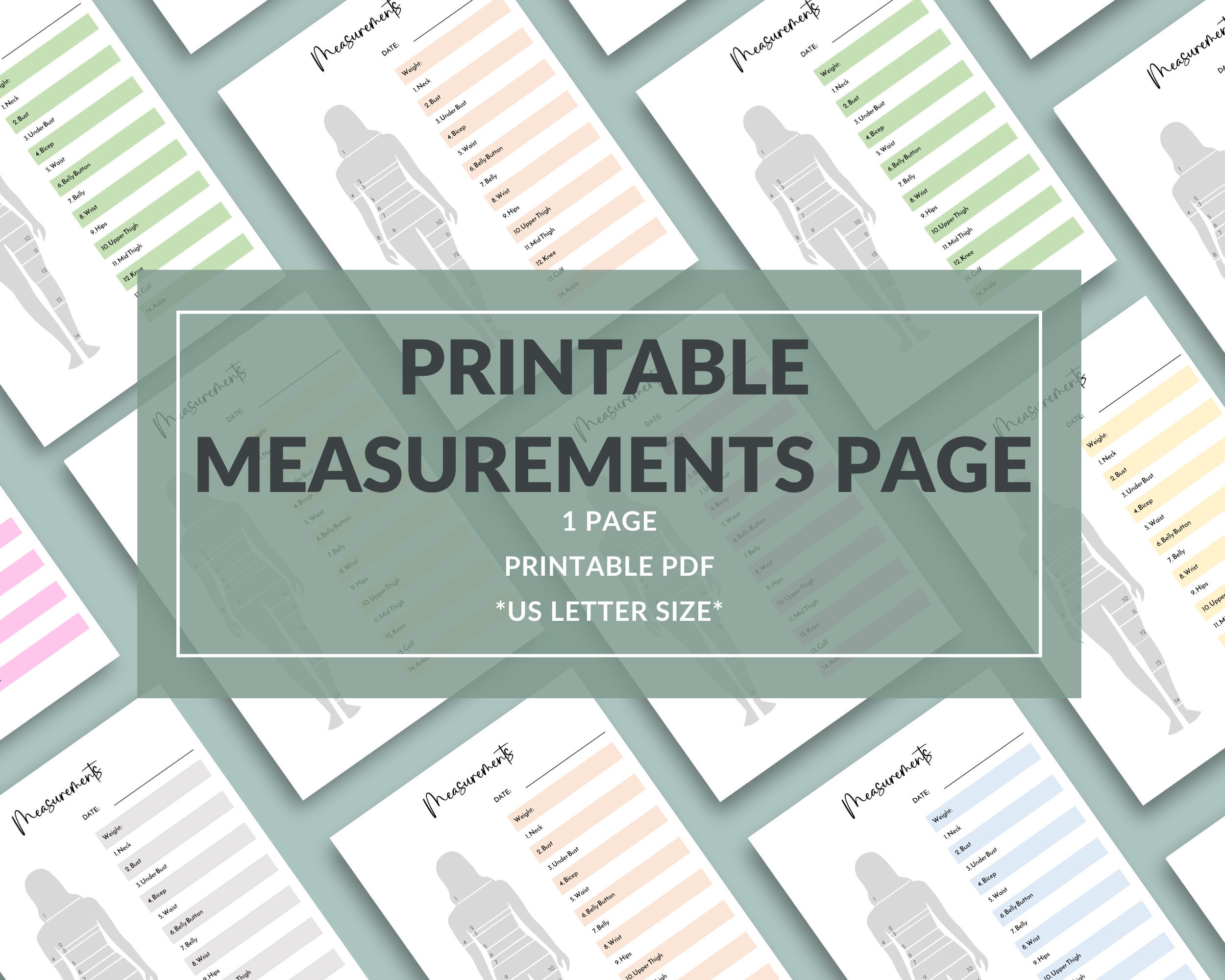 Common Body Measurements Printable PDF - Great for Fitness, Sewing ...