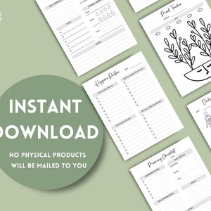 Paquete imprimible de autocuidado en PDF: registro del sueño, diario, cuidado diario, rutina de higiene, seguimiento del estado de ánimo, digital, tamaño carta (EE. UU.) imagen 7