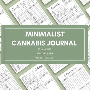 Minimalist Cannabis Journal Printable Version ONLY - Marijuana Strains - US Letter Size - Printer & Ink Friendly - Works W/ Annotating Apps