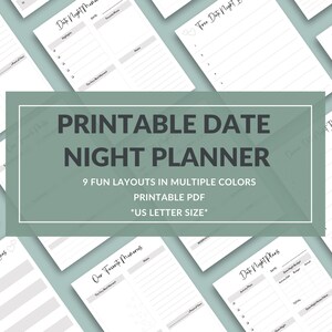 Date Night Planner For Couples Printable PDF - Datumsbudget, Pläne, Erinnerungen, Ideen, und Wichtige Paardaten - Funktioniert Digital - US Letter