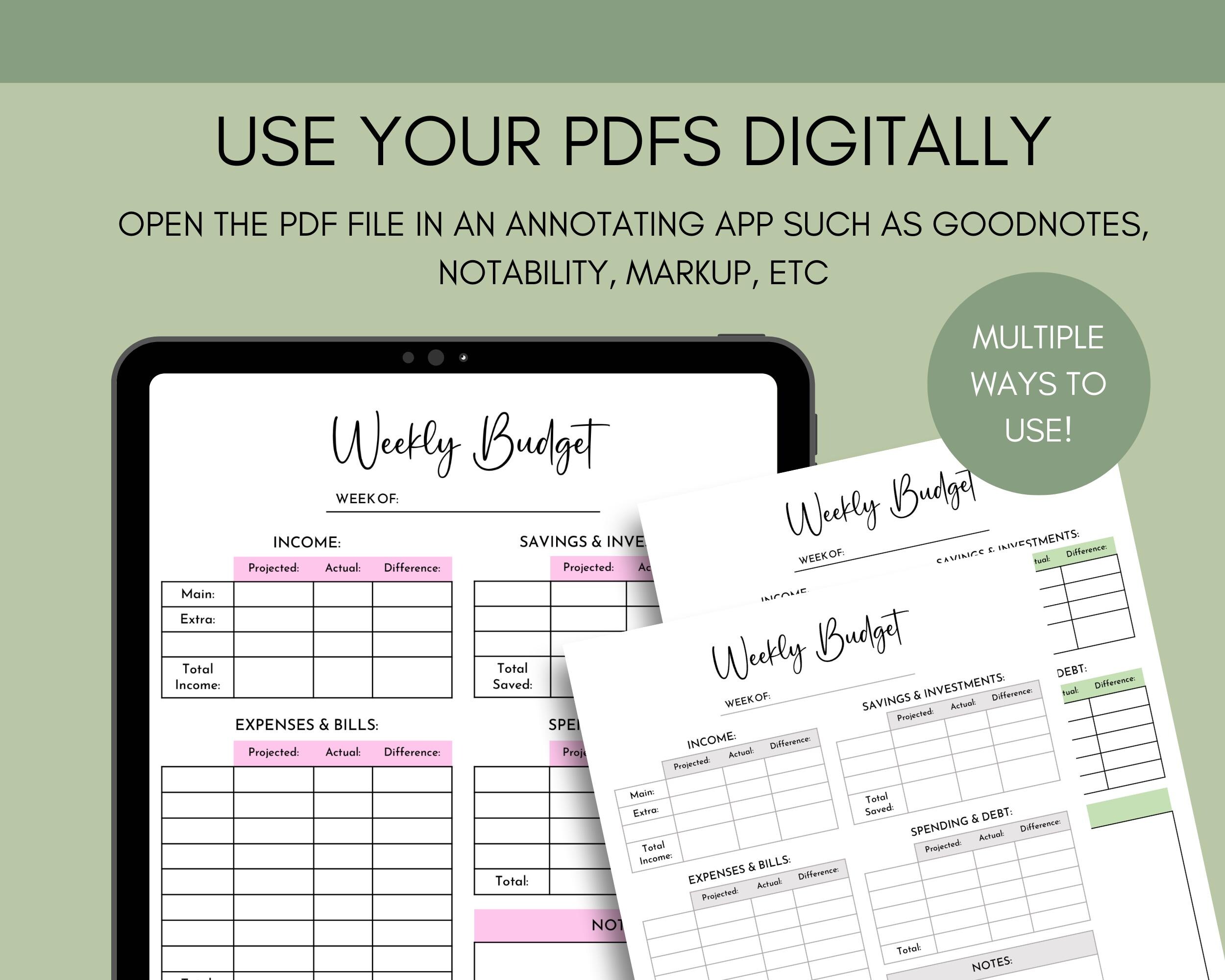Budget Planner Bundle Printable PDF - Weekly - Monthly - Yearly ...