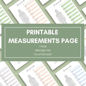 Common Body Measurements Printable PDF - Great for Fitness, Sewing, Making Patterns - Sewing Measurements - Works Digitally - US Letter Size