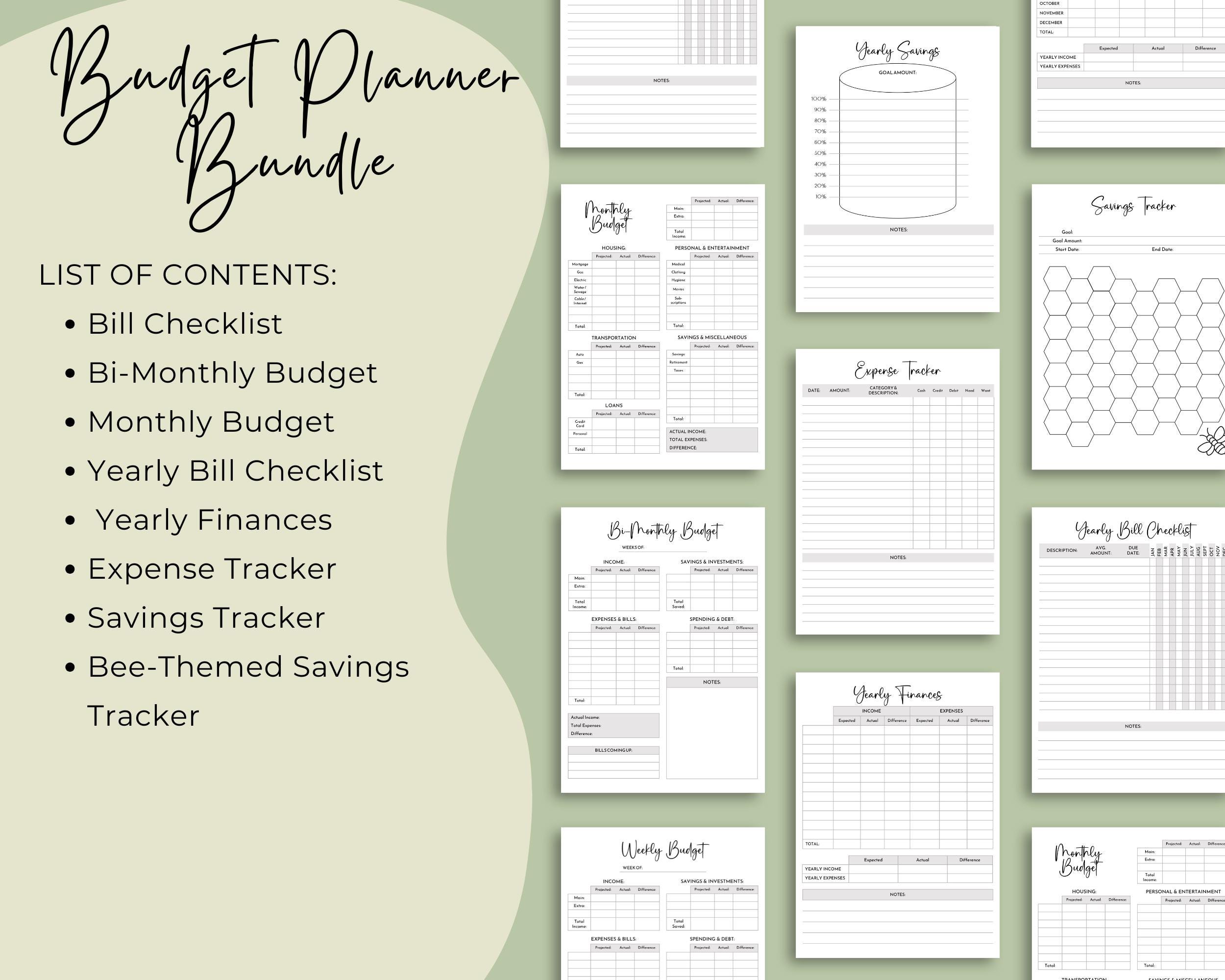 Budget Planner Bundle Printable PDF - Weekly - Monthly - Yearly ...