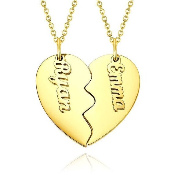 Personalized Sterling Silver Name Couple Necklace Customized Etsy
