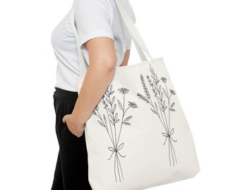 wildflower bouquet tote - floral print - tote bag