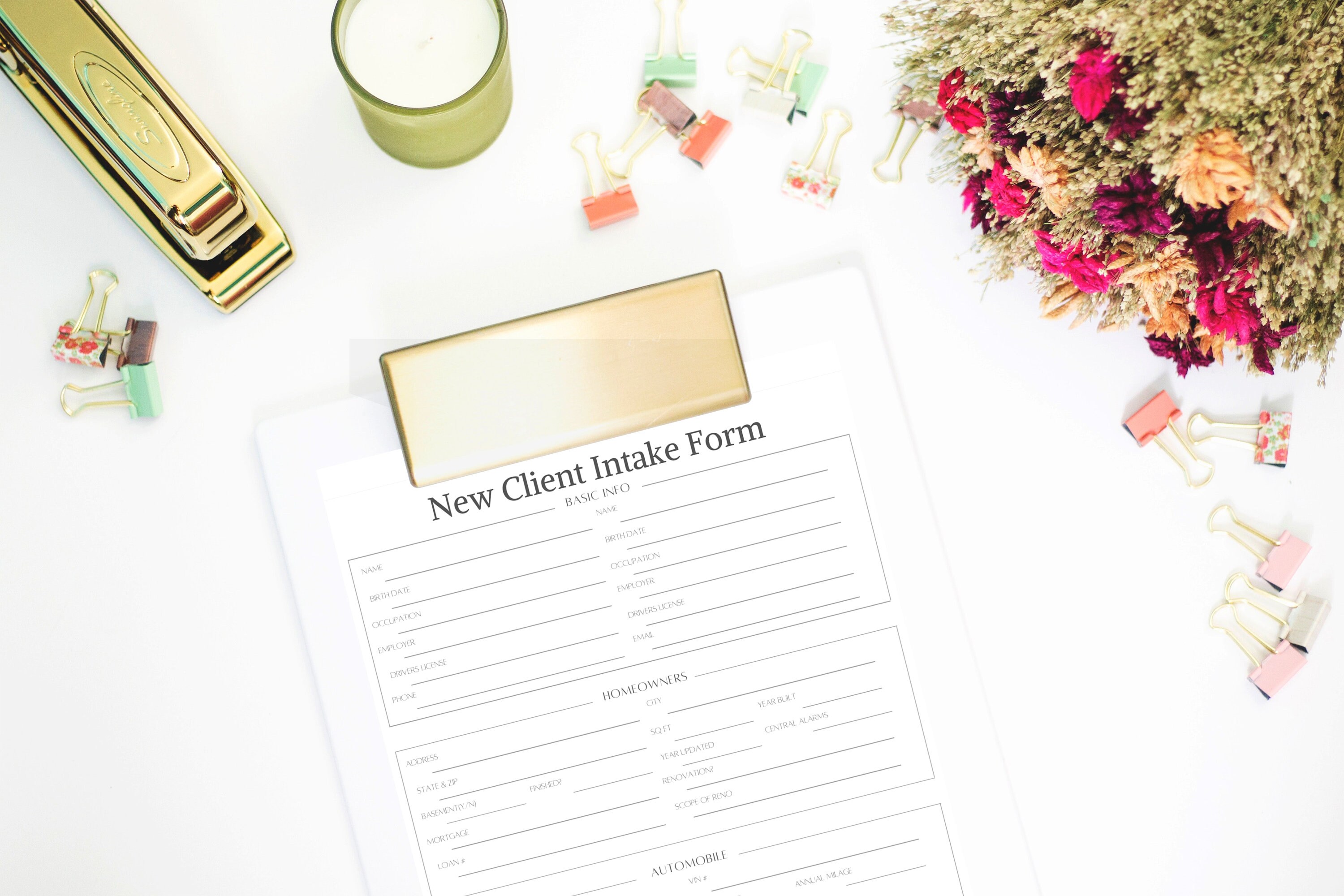 Insurance New Client Intake Form (PDF Template) - Etsy