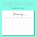 Monthly Blank Calendar, Simple Calendar, 11 X 8.5 Inches, Horizontal ...