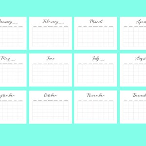 Monthly Blank Calendar, Simple Calendar, 11 X 8.5 Inches, Horizontal ...