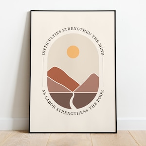 Seneca Quote Poster, Stoic Quote Poster, Stoic Virtues Wall Art, Stoic Wall Art, Daily Stoic, Stoic Print, Stoic Prints, Stoic Virtues