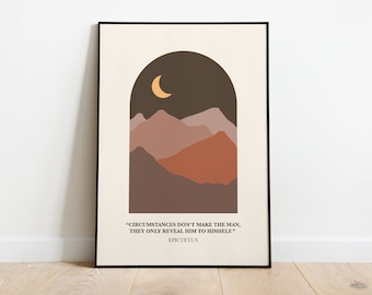 Epictetus Quote, Stoic Poster – Minimalistic Boho Design, Stoicism Wall Art, Instant Download Printable Art