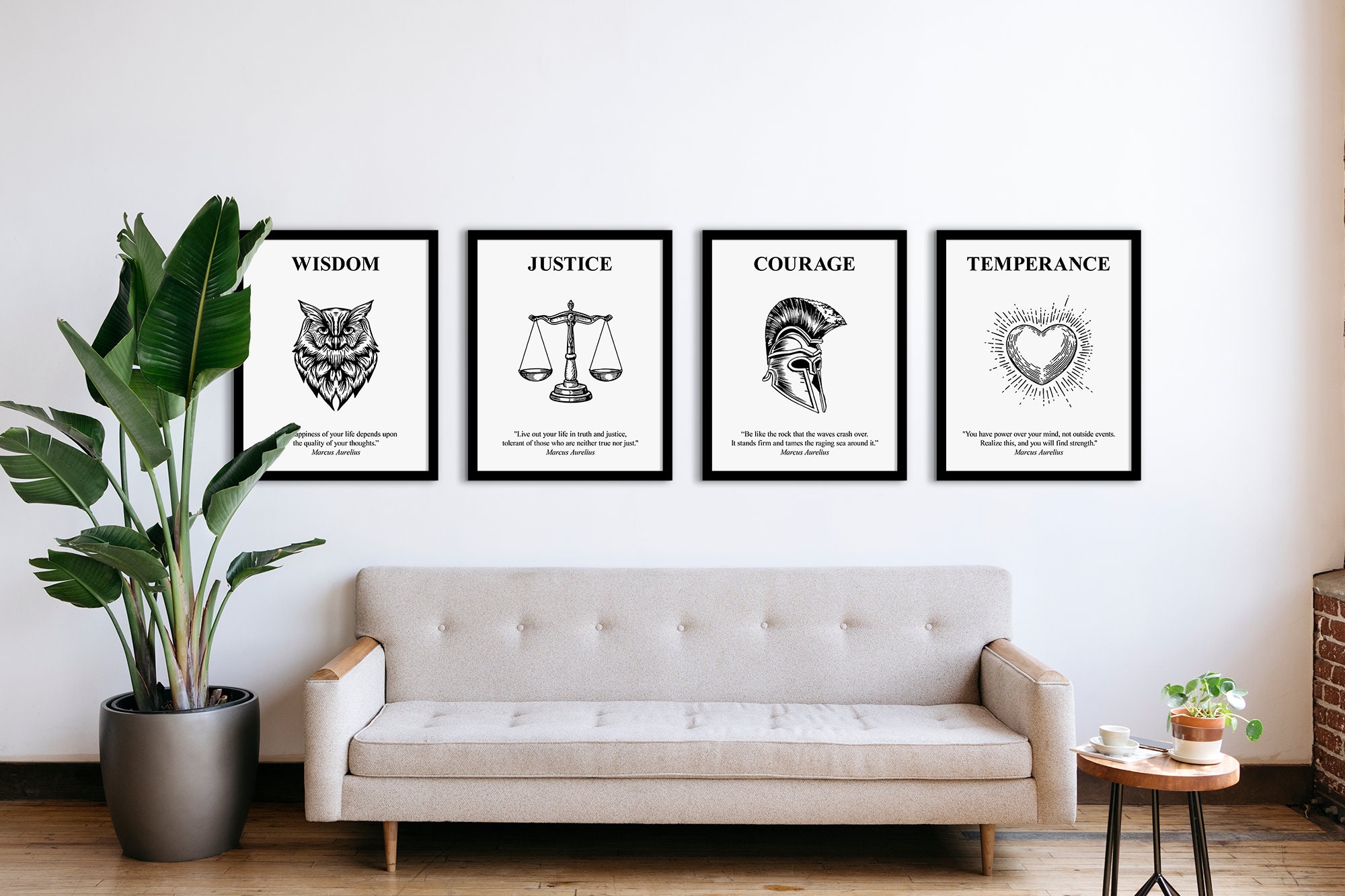 Stoic Proverbs Stoic Virtues Art Print: Marcus Aurelius Quotes (digital Download) - Etsy