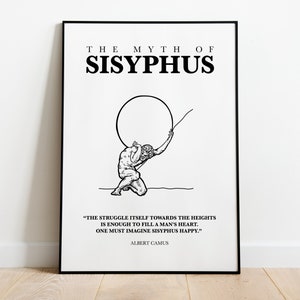 Sisyphus Poster, Sisyphus Wandkunst, Sisyphus der Mythos, Sisyphus Druck, Sisyphus Kunst, Sisyphus, Existenzialismus Poster, Albert Camus Zitat