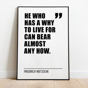 Nietzsche Quote Poster Set: Minimalist Existentialism Typography (Digital Download)