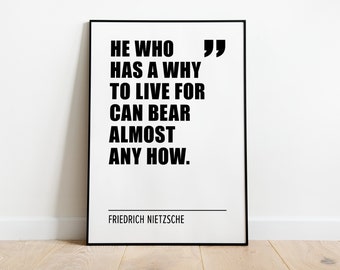 Nietzsche Quote Poster Set: Minimalist Existentialism Typography (Digital Download)