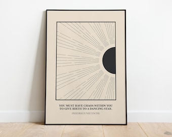 Nietzsche Quote Print: Existential Art Poster (Digital Download)