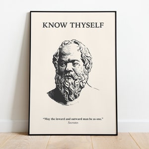Socrates Quote, Stoic Poster – Minimalistic Retro Design, Stoicism Wall Art, Instant Download Printable Art