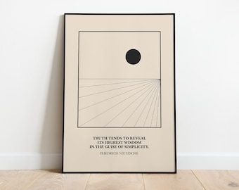 Nietzsche Quote Art Print: Existentialism Philosophy Poster (Digital Download)