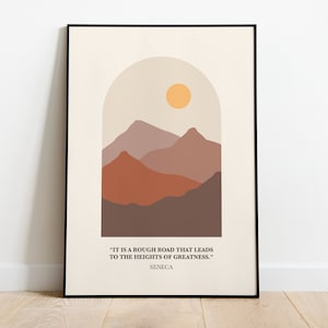 Seneca Quote, Stoic Poster – Minimalistic Boho Design, Stoicism Wall Art, Instant Download Printable Art