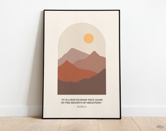 Seneca Quote, Stoic Poster – Minimalistic Boho Design, Stoicism Wall Art, Instant Download Printable Art