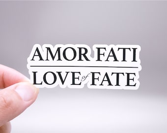 Amor Fati Sticker – Nietzsche Quote, Existential Philosophy, Minimalist Sticker for Journal or Laptop