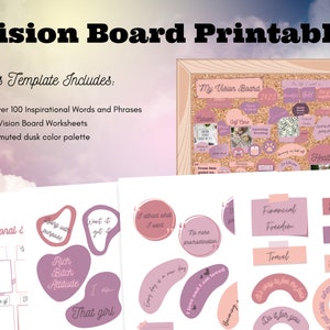 Vision Board Printables | Goal Planner | Mood Board | A4 and US Letter