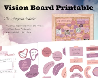 Visiebord printables | Doelplanner | Moodboard | A4 en Amerikaanse brief