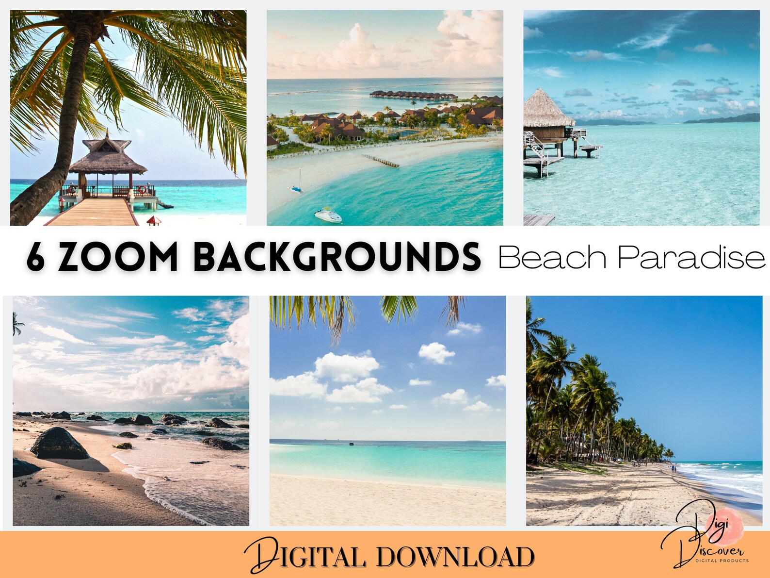 6 Beach Zoom Backgrounds Downloadable Beach Zoom Backgrounds Etsy