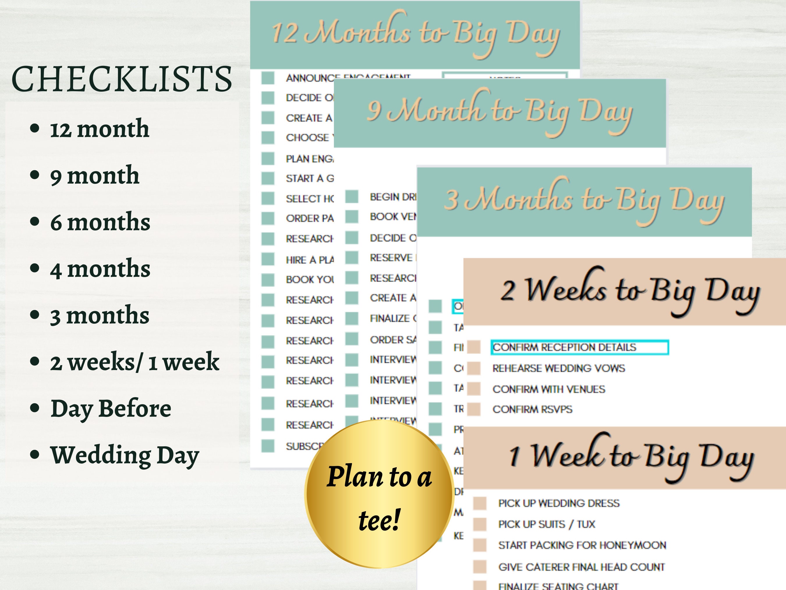 Wedding Planner Book Printable Wedding Checklist Timeline - Etsy