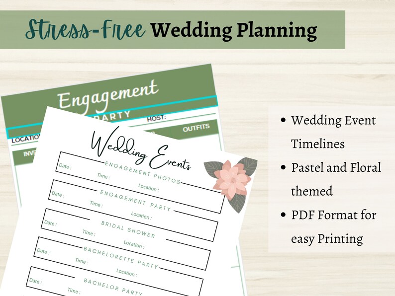 Wedding Planner Book Printable Wedding Checklist Timeline - Etsy