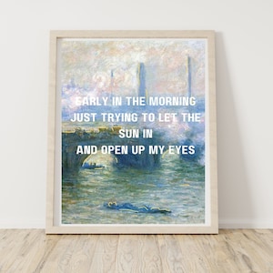 Monet/Mac DeMarco Lyric Poster, Vintage Art, Digital Art, Classical, Floral, Art Decor, Quotes, Printable, Altered Art, Painting
