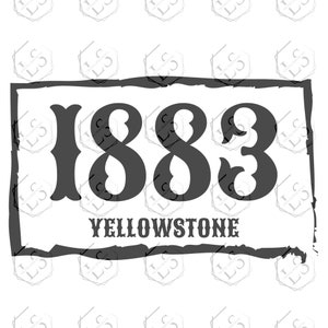1883 Yellowstone gesneden SVG-bestanden voor Cricut, silhouet (digitale download)