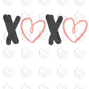 Valentine&#39;s Day XOXO svg With Heart O&#39;s, Valentine&#39;s Day svg XOXO, SVG File, Cut File For Cricut and Silhouette, Digital Cut File