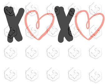 Valentine's Day XOXO Heart SVG: Cricut & Silhouette Cut File (Digital Download)