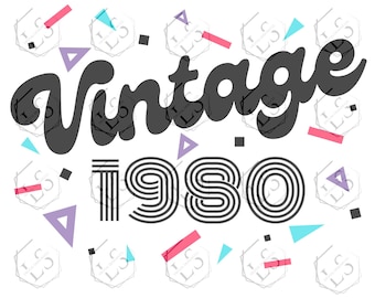 Vintage 1980 SVG Cut File: Cricut & Silhouette (Digital Download)