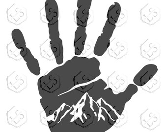 Wrangler Mountain Hand Decal: 4x4 Vinyl Sticker (Digital Download)