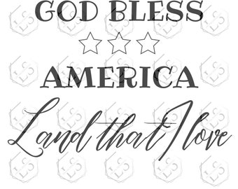 God Bless America SVG: Patriotic 4th of July Design (Digital Download)