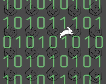 Conejo blanco de matriz verde SVG: Sigue al conejo (archivo digital)