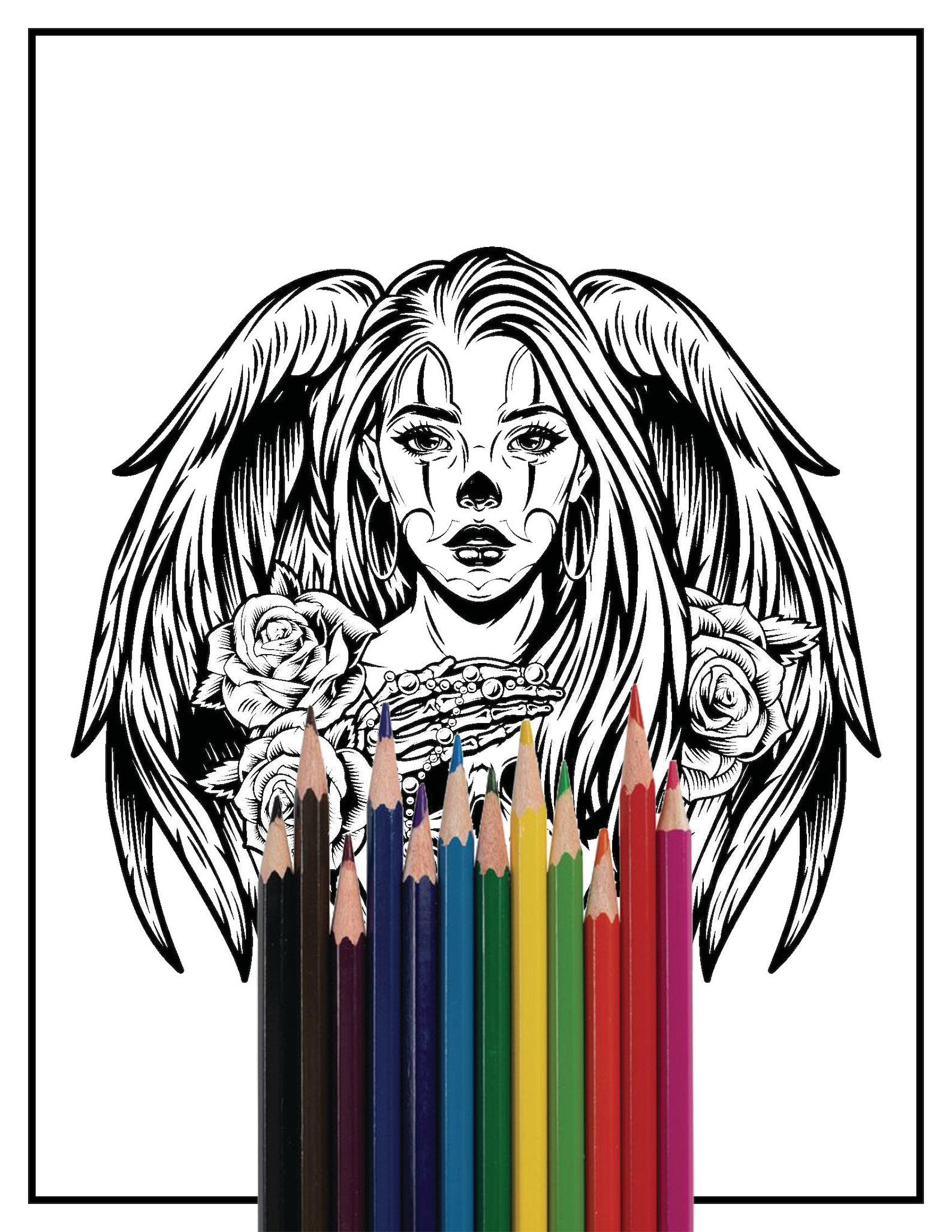 Adult Tattoo Coloring Book PDF Printable Pages Digital Etsy