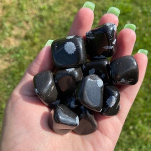 Snowflake Obsidian Tumbles | snowflake obsidian polished | obsidian tumble | cheap crystal tumbles